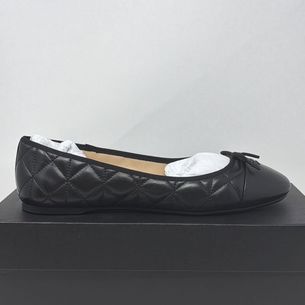 NIB Coach Allyson Quilted Ballet Flats Black Leather Women’s Size 10B AUTH - Picture 4 of 16
